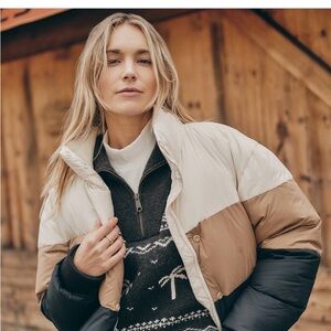 NWT Marine Layer Tri-Tone Puffer Jacket